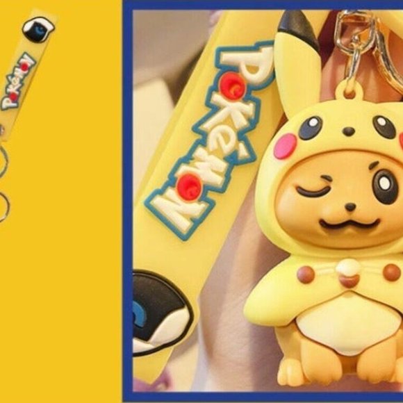 Pokemon Eevee X Pikachu Costume 2 in 1 Lanyard Keychain - NEW & SEALED - Picture 3 of 5